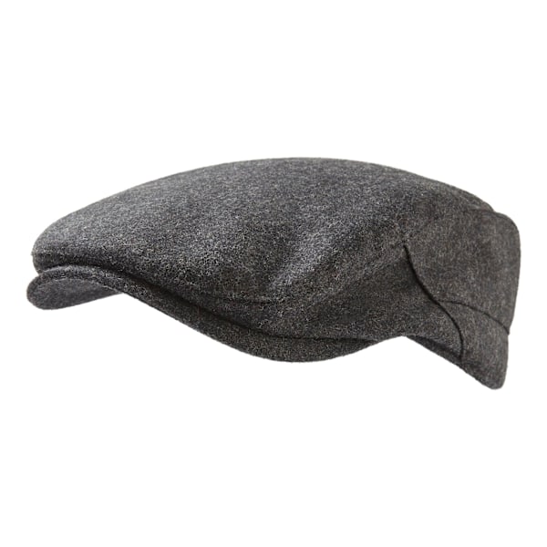 TOG24 Herr Weighton Marl Stickad Flat Cap S-M Mörkgrå Dark Grey S-M