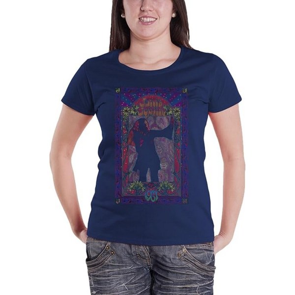 Janis Joplin Dam T-shirt i bomull med paisleymönster för kvinnor/damer, S, marinblå Navy Blue S