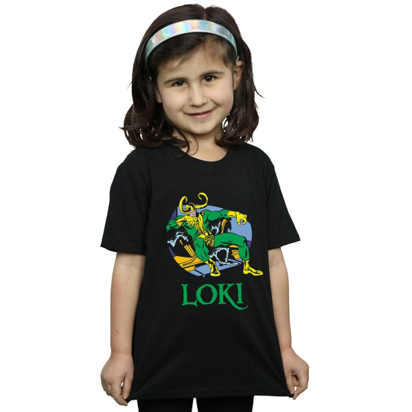 Marvel Girls Loki Throne bomullströja 7-8 år svart Black 7-8 Years