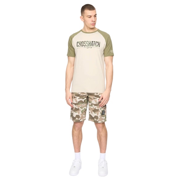 Crosshatch Camtort T-shirt för män L Oliv/Sten Olive/Stone L