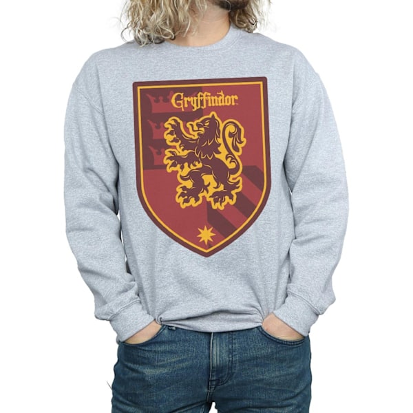 Harry Potter Herr Gryffindor Crest Flat Sweatshirt L Sports Grå Sports Grey L