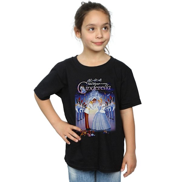 Disney Girls Cinderella Collage Poster Bomull T-shirt 12-13 År Black 12-13 Years