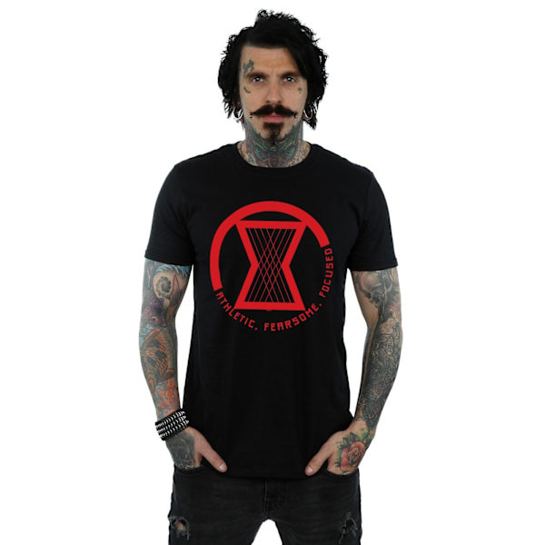 Marvel Herr Svart Änka Film Athletic Logo T-Shirt S Svart Black S