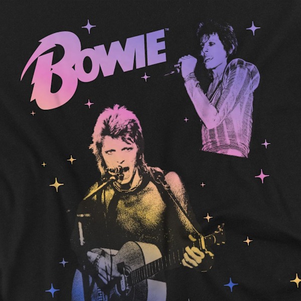 David Bowie Herr Rainbow Gradient T-Shirt 4XL Svart Black 4XL