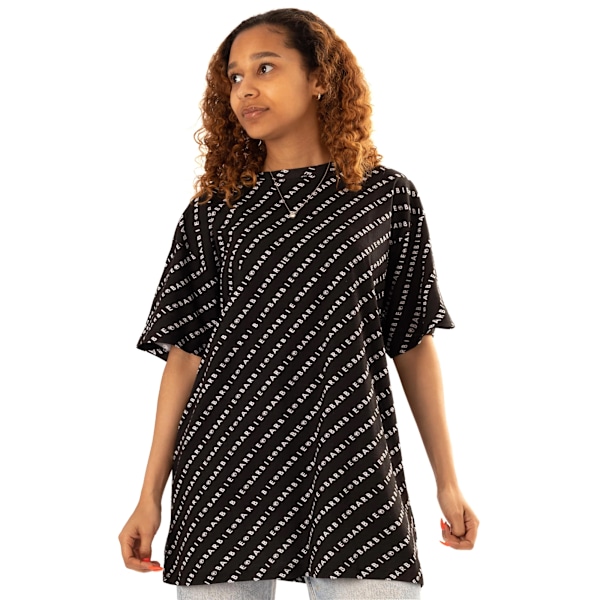 Barbie Dam/Kvinnor All-Over Print Logo Oversized T-Shirt S Svart Black S