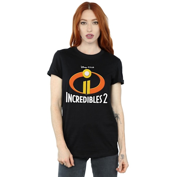 Disney Womens/Ladies Incredibles 2 Emblem Logo Bomull Boyfriend Black XXL