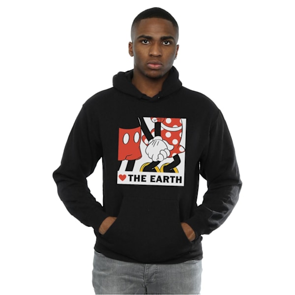 Disney Herr Mickey Mouse Heart The Earth Hoodie S Svart Black S