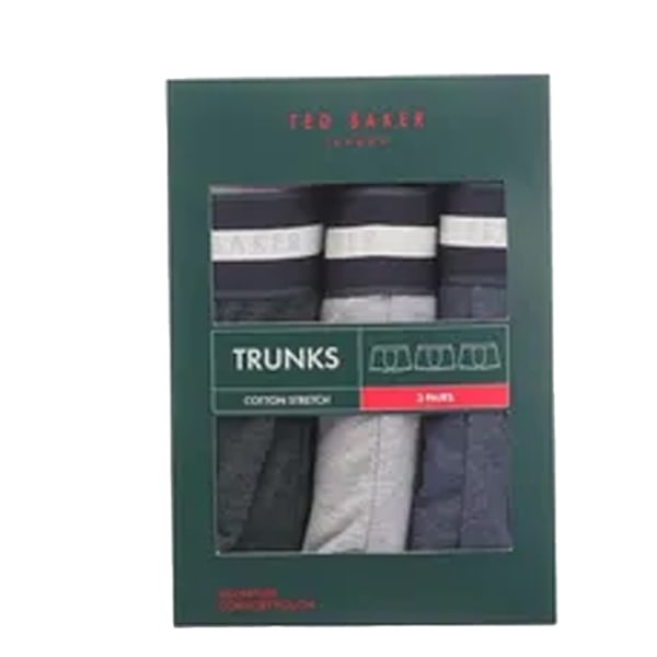 Ted Baker Herr Baumullsboxershorts (3-pack) XL Grå/Blå/Svart Grey/Blue/Black XL