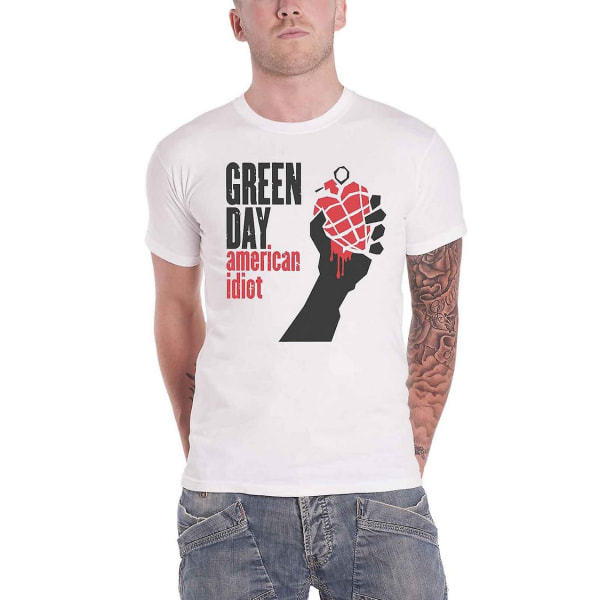 Green Day Unisex Vuxen American Idiot T-shirt XXL Vit White XXL