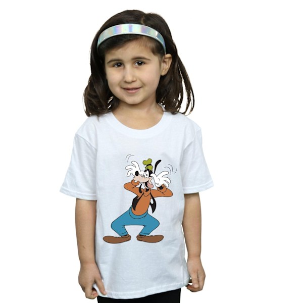 Disney Girls Crazy Goofy Bomull T-shirt 7-8 år Vit White 7-8 Years