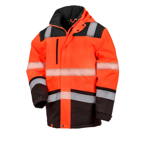 SAFE-GUARD by Result Unisex Adult Softshell Safety Coat M Fluor Fluorescent Orange/Black M