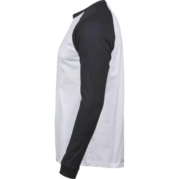 Tee Jays Herr Långärmad baseball T-shirt L Vit/svart White/Black L