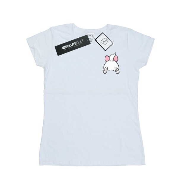 Disney Dam/Kvinnor Aristocats Marie Baksida Bröst Tryck Bomull T-shirt White S