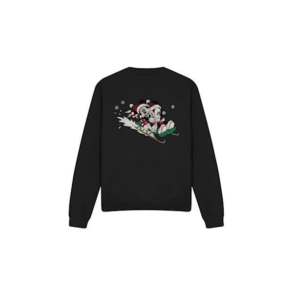 Disney Unisex Vuxen Åka Släde Jul Mickey & Minnie Mous Black XXL