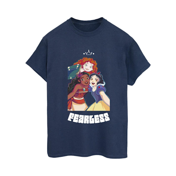 Disney Dam/Kvinnor Princess Fearless Bomull Boyfriend T-shirt Navy Blue XL