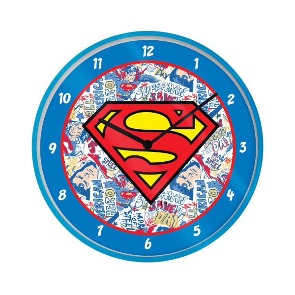 Superman Logo Väggklocka One Size Blå Blue One Size
