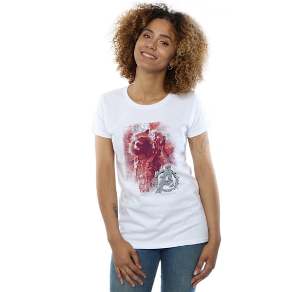 Marvel Womens/Ladies Avengers Endgame Rocket Borstad Bomull T-S White M