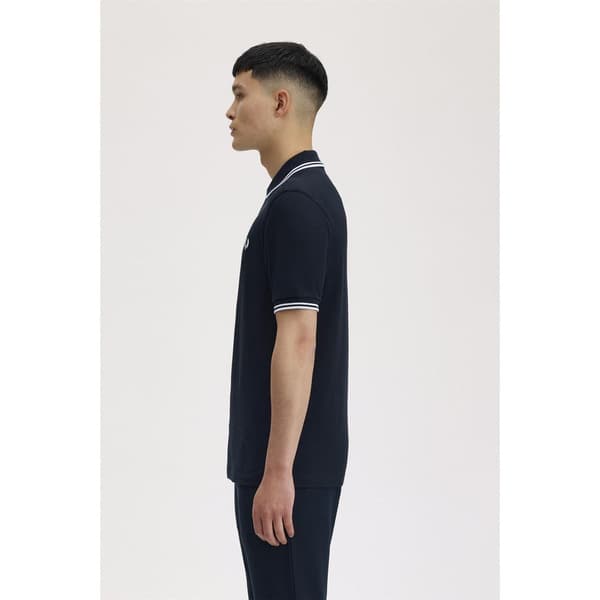 Fred Perry Herr Twin Tip Pikétröja XL Marinblå Navy XL