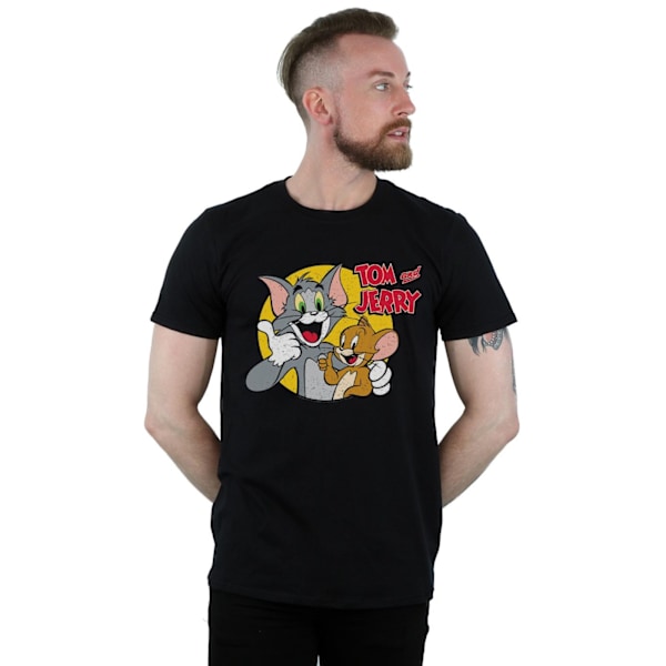 Tom And Jerry Herr T-shirt Tummen Upp M Svart Black M