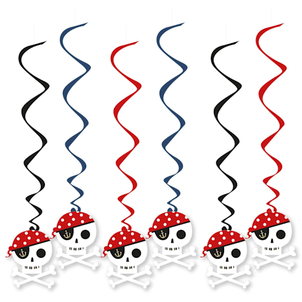 Amscan Treasure Island Streamers (6-pack) En Storlek Röd/Blå/ Red/Blue/Black One Size