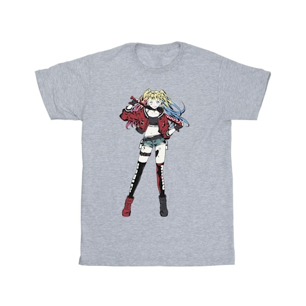 DC Comics herr Harley Quinn stående pose T-shirt 4XL Sports Grå Sports Grey 4XL