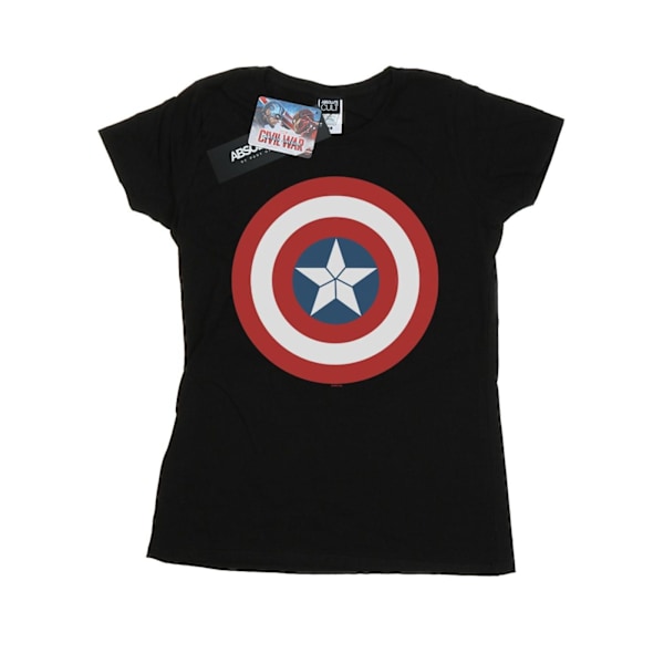 Marvel Dam/Kvinnor Captain America Civil War Shield Bomull T- Black XL