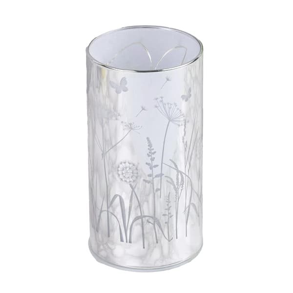Hestia Blommig Glas LED-lampa One Size Silver Silver One Size