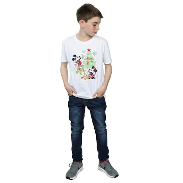 Disney Boys Mickey och Minnie Julgran T-shirt 5-6 år White 5-6 Years