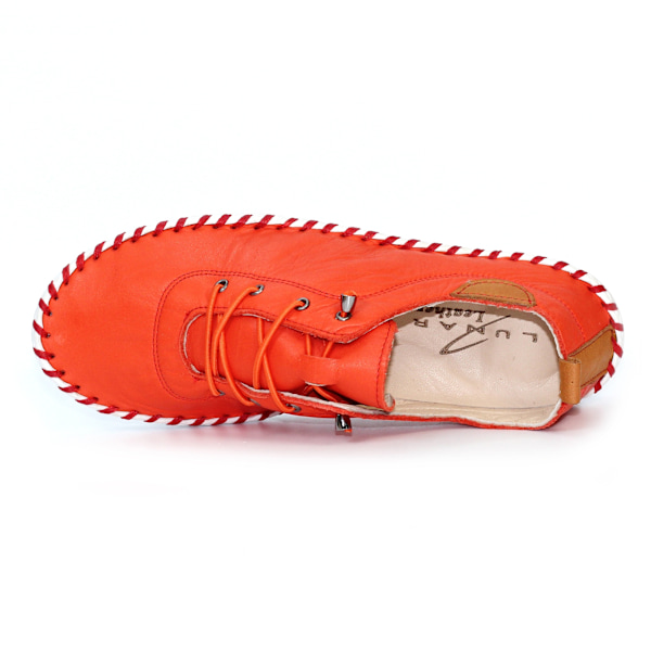 Lunar Dam/Dam St Ives Läder Plimsolls 6 UK Orange/Vit Orange/White 6 UK