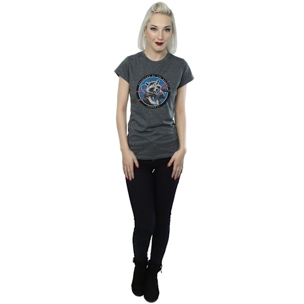 Marvel Womens/Ladies Guardians Of The Galaxy Rocket Emblem Cott Dark Heather S