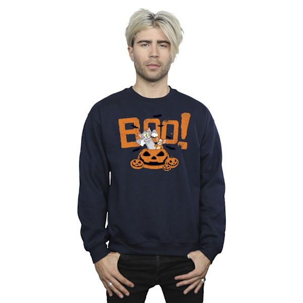 Tom & Jerry Herr Halloween Boo! Sweatshirt M Marinblå Navy Blue M