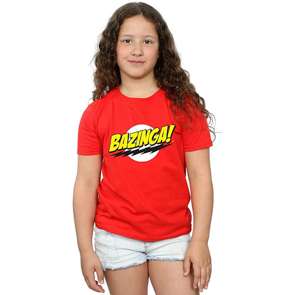 The Big Bang Theory Girls Bazinga Bomull T-shirt 7-8 år Röd Red 7-8 Years