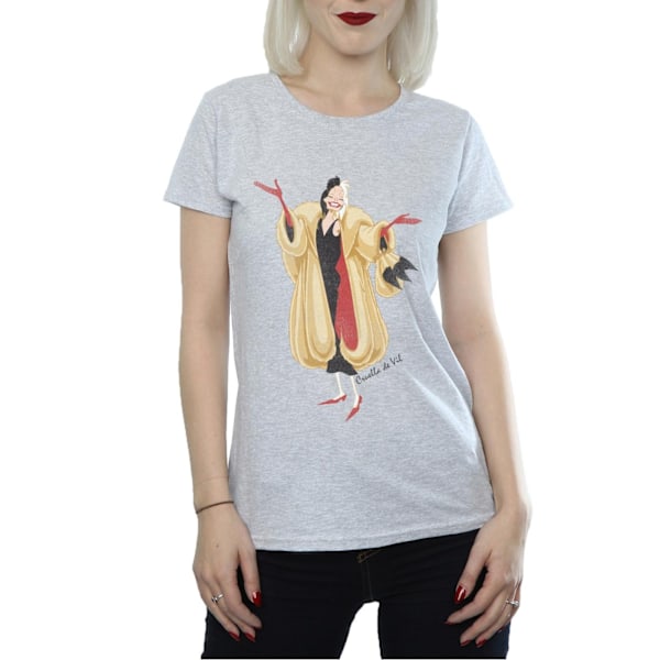 Disney Womens/Ladies Classic Cruella De Vil Bomull T-shirt XS H Heather Grey XS