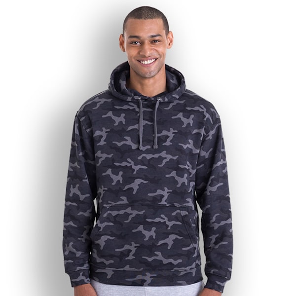 AWDis Herr Camo Hoodie S Svart Camo Black Camo S