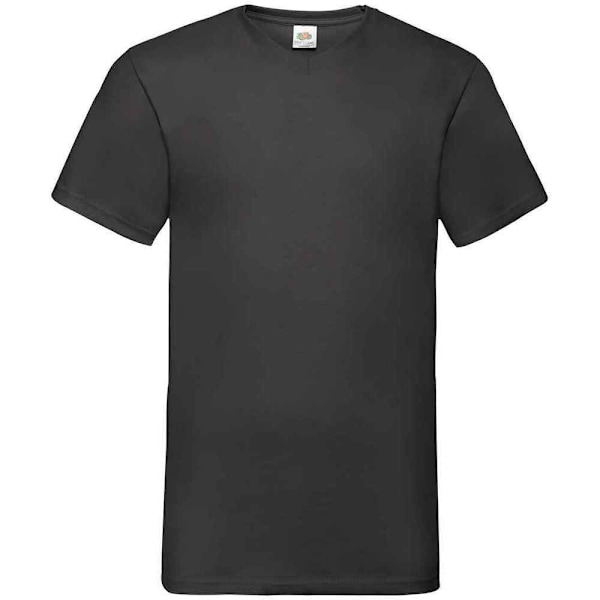 Fruit of the Loom Valueweight V-ringad T-shirt för män 4XL Svart Black 4XL