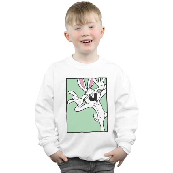 Looney Tunes Pojkar Bugs Bunny Rolig Ansikte Sweatshirt 12-13 År White 12-13 Years