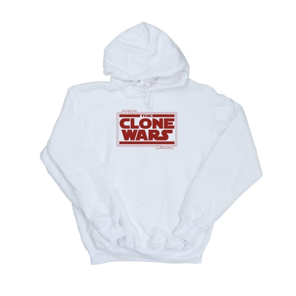Star Wars Boys Clone Wars Logo Hoodie 7-8 år Vit White 7-8 Years