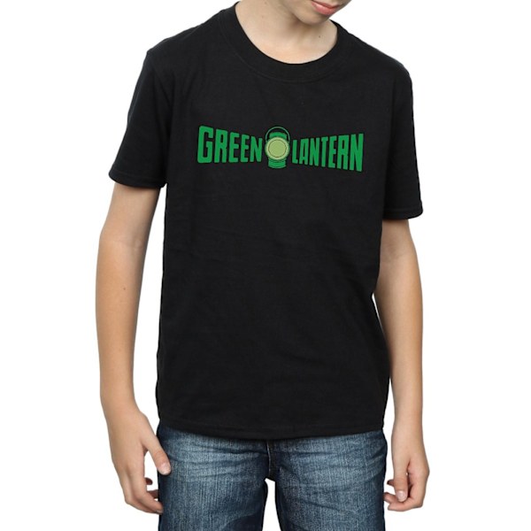 DC Comics Boys Green Lantern Text Logo T-Shirt 7-8 år Svart Black 7-8 Years