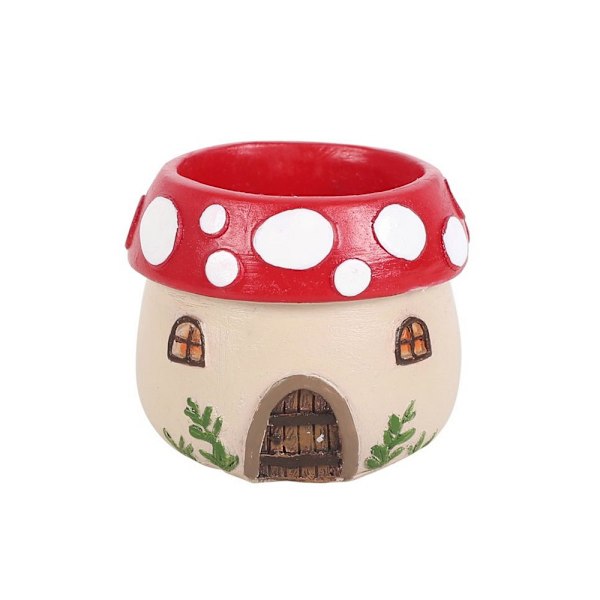 Something Different Resin Svamphus Tealight-hållare En Storlek Red/White/Beige One Size