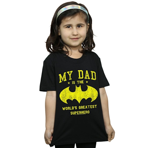 DC Comics Girls Batman Min Pappa Är En Superhjälte Bomull T-shirt 9-1 Black 9-11 Years