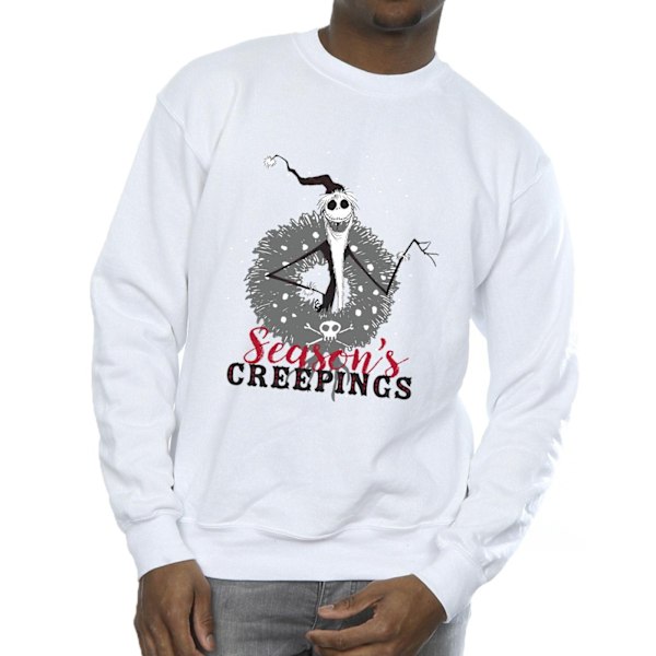 Disney Herr The Nightmare Before Christmas Seasons Creepings Krans Sweatshirt S Vit White S