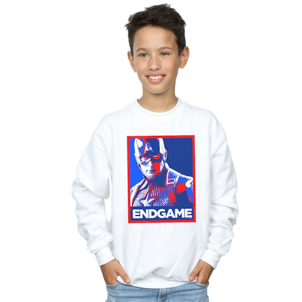 Marvel Boys Avengers Endgame Captain America Poster Sweatshirt White 12-13 Years