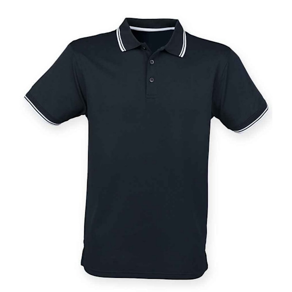 Henbury CoolPlus Tipped Polotröja S Marinblå/Vit Navy/White S