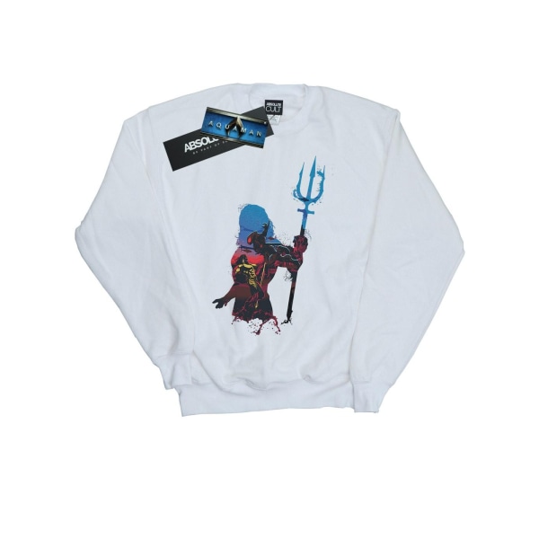 DC Comics herr Aquaman Battle Silhouette sweatshirt XL vit White XL