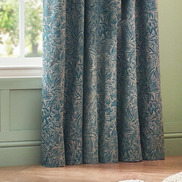 Wylder Nature Grantley Jacquard Pencil Pleat Gardiner 117cm x 1 Wedgewood 117cm x 183cm