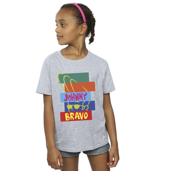 Johnny Bravo Girls Rectangle Pop Art Bomull T-shirt 3-4 år S Sports Grey 3-4 Years