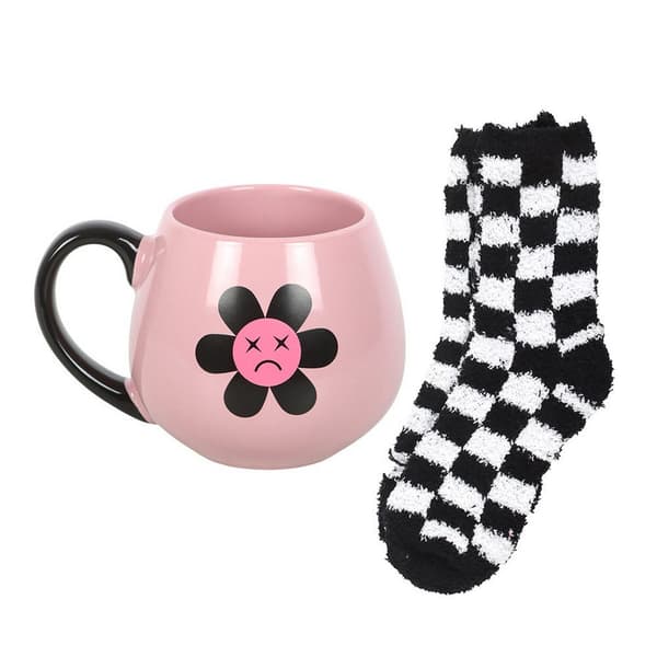 Something Different Ledsen Blomma Mugg och Strumpset One Size Rosa/B Pink/Black One Size