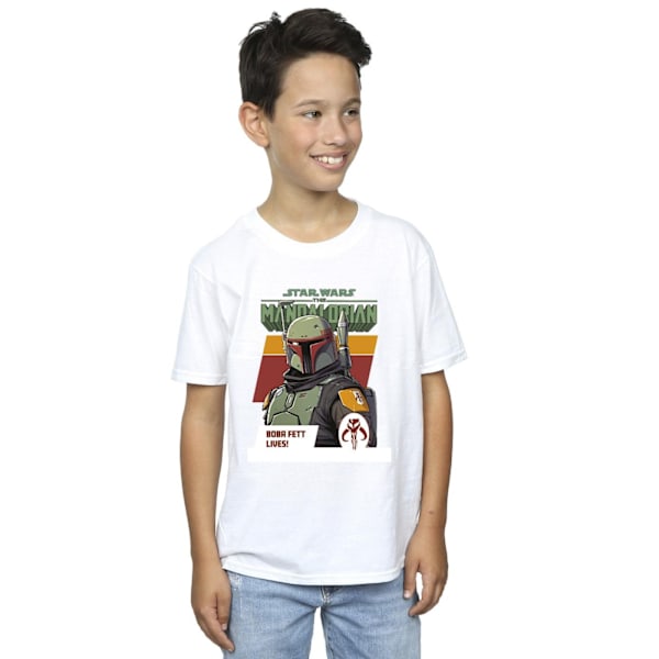 Star Wars Boys The Mandalorian Boba Fett Lives T-Shirt 5-6 år White 5-6 Years