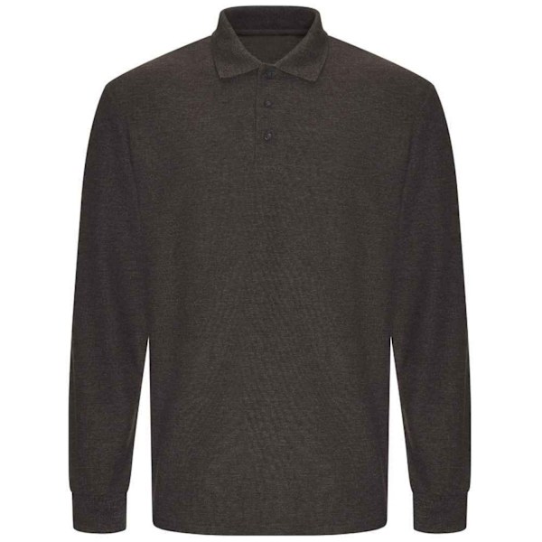 PRO RTX Herr Pro Piqué Långärmad Poloskjorta 4XL Charcoal Charcoal 4XL