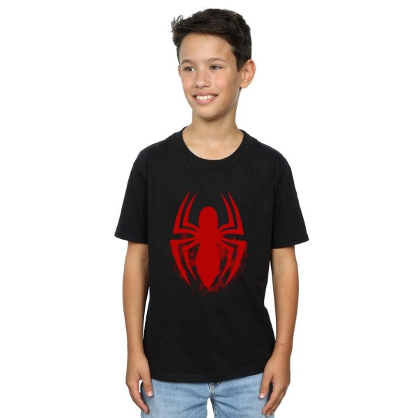 Marvel Boys Spider-Man Logo Emblem T-Shirt 7-8 Years Black Black 7-8 Years
